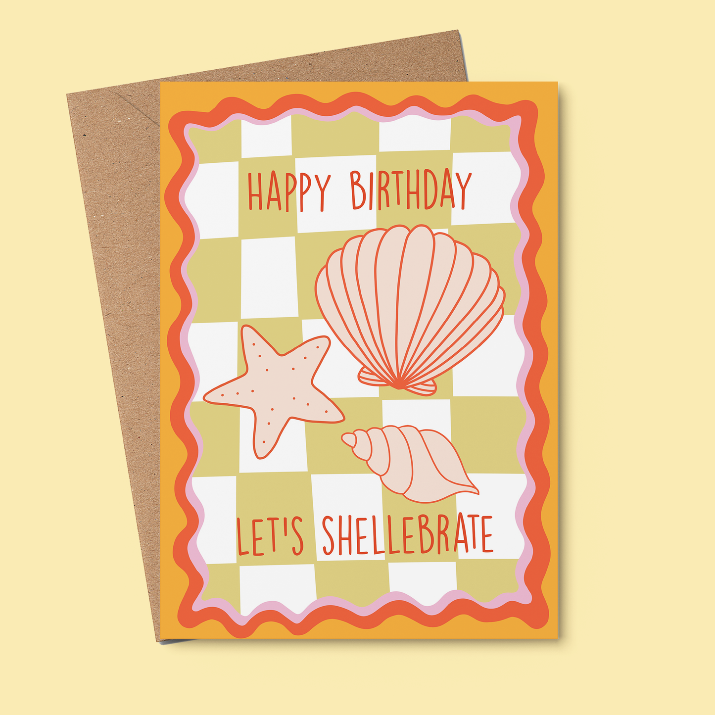 Happy Birthday Let’s Shellebrate: card cute shell aesthetic