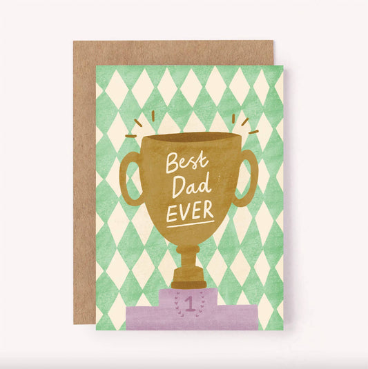 Best Dad Ever Trophy Card - Father’s Day Greeting | Dad Bday