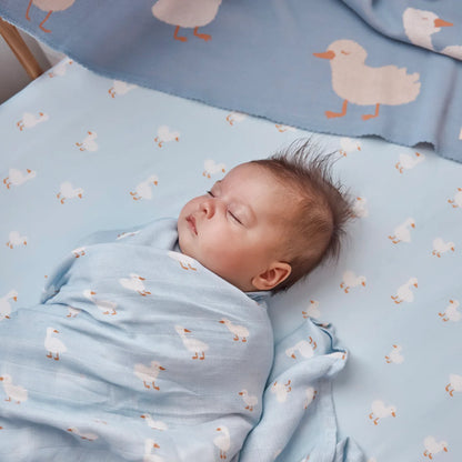 Blue Ducks Organic Fitted Cot Sheet