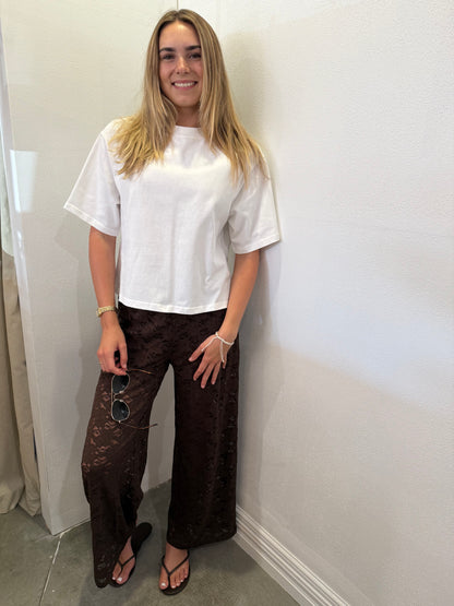 RUE LACE PANTS - BROWN