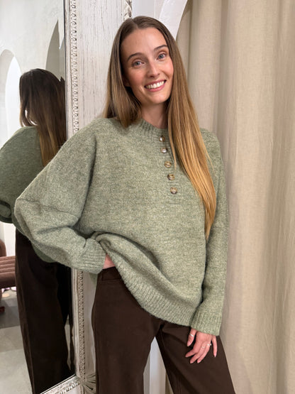 EVERETT KNIT JUMPER - MOSS