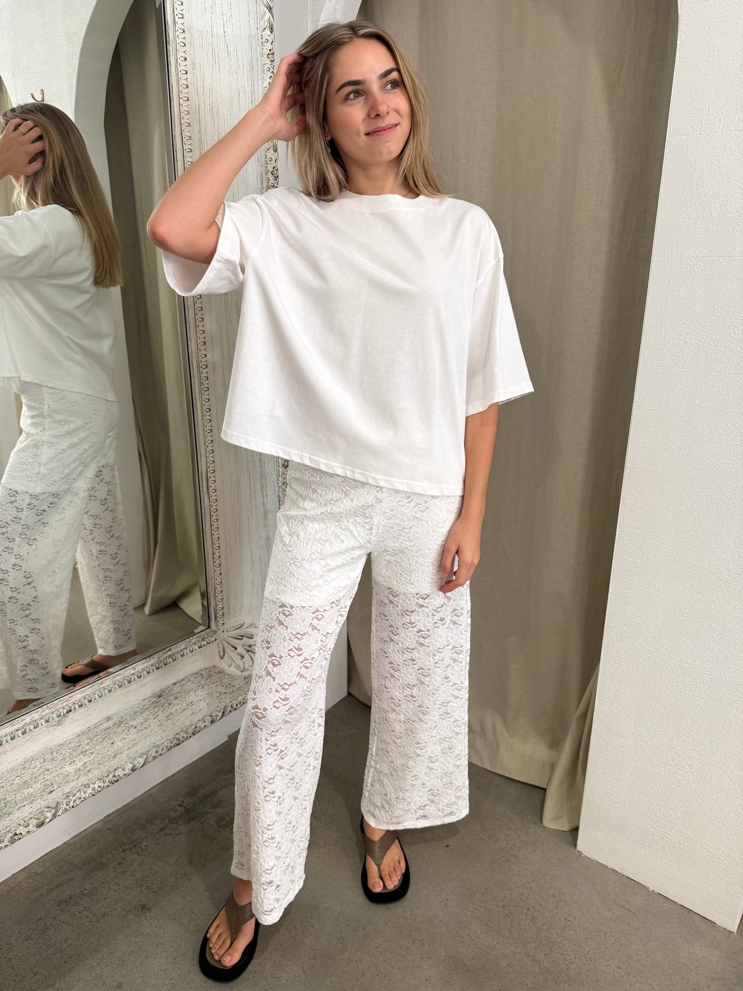 RUE LACE PANTS - WHITE