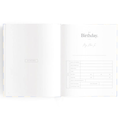Baby Book Blue Check Boxed