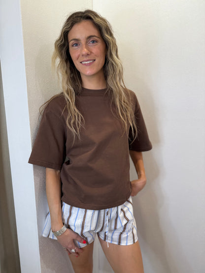 TRIGG BOXY TEE - COCOA