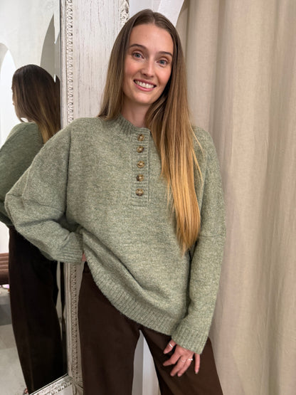 EVERETT KNIT JUMPER - MOSS