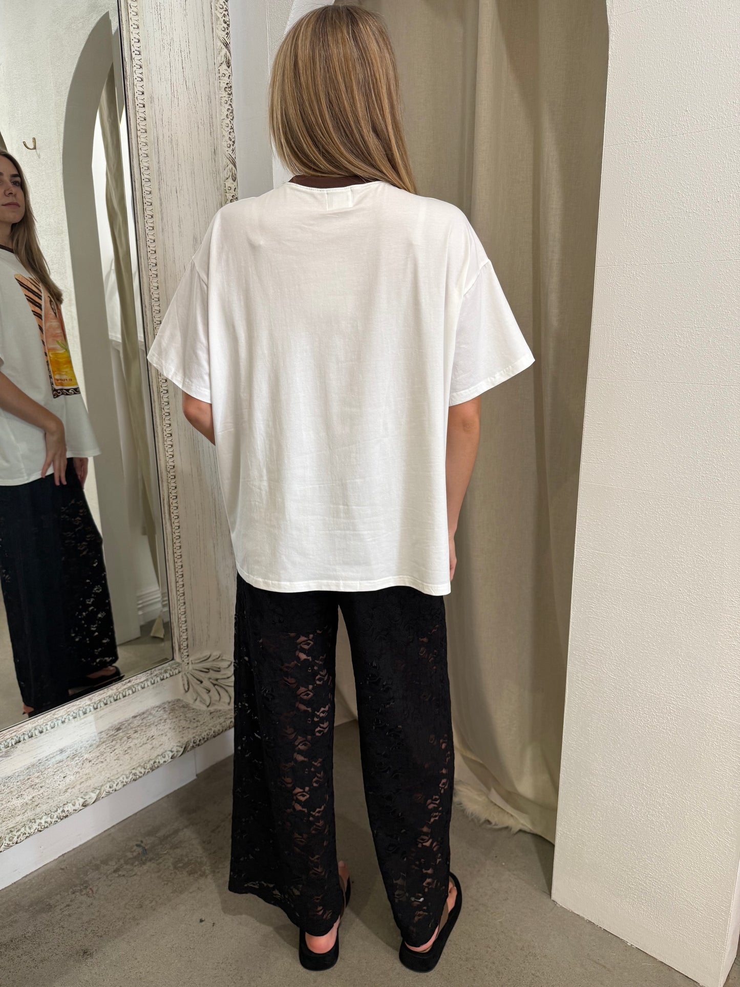 RUE LACE PANTS - BLACK