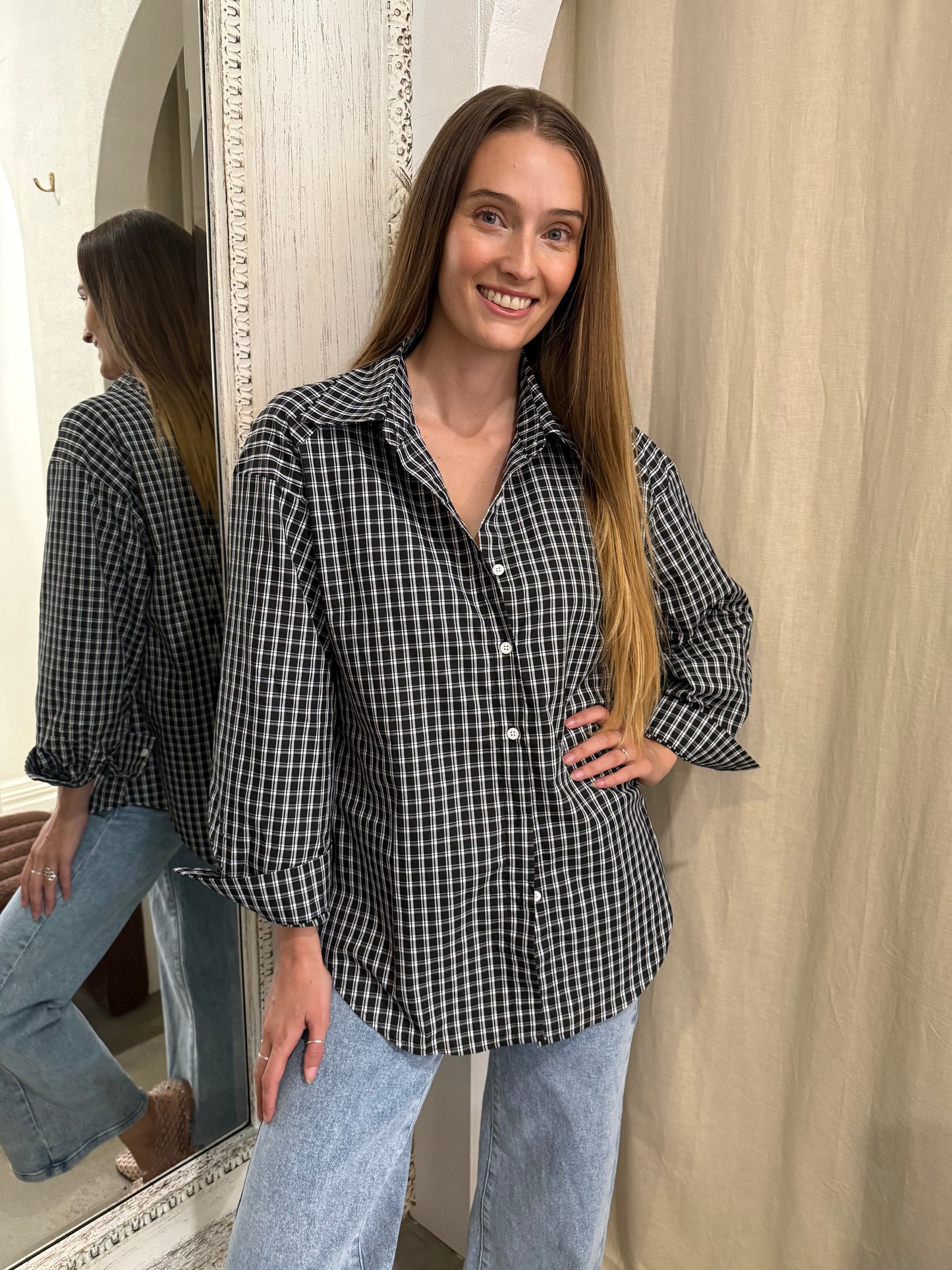 MERCER BLACK CHECK SHIRT