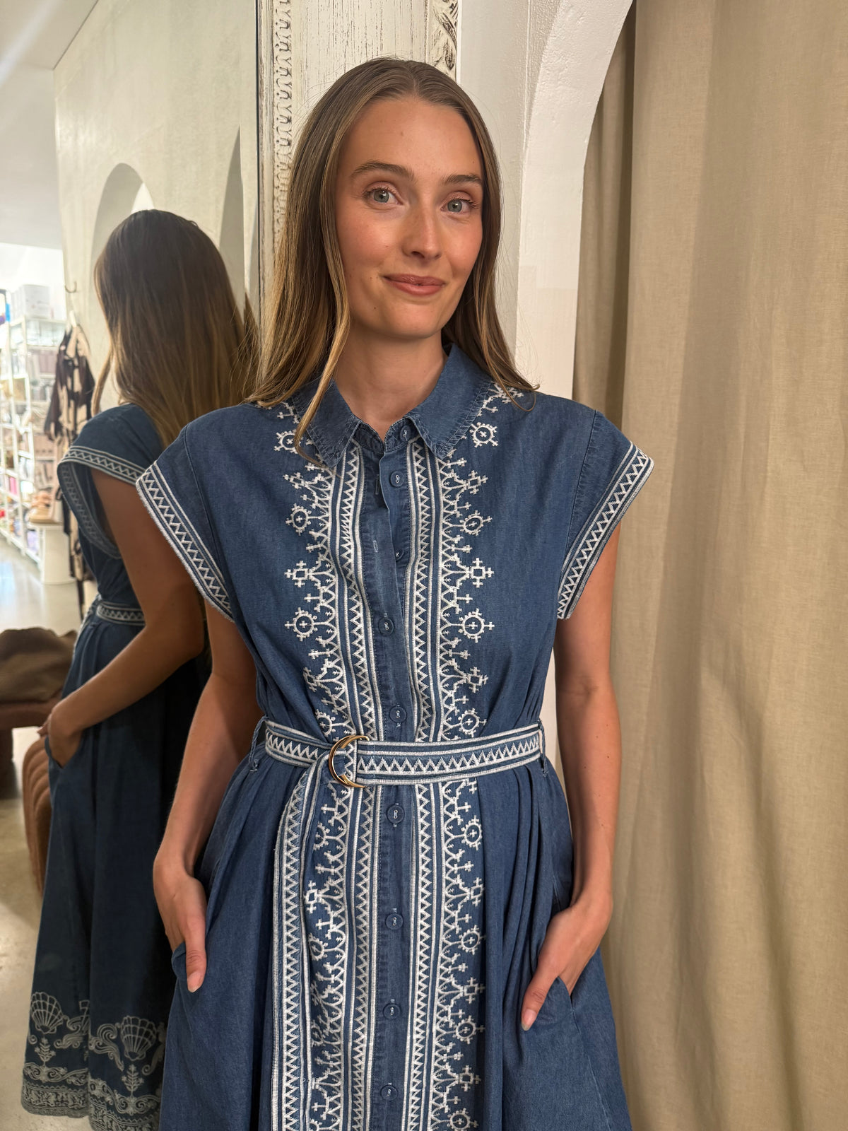 MARAIS EMBROIDERED DRESS