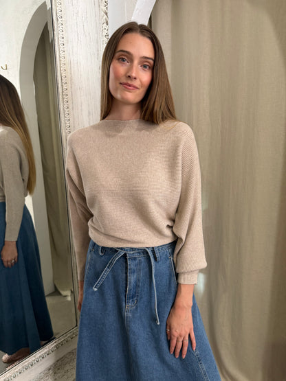 SCOTT KNIT JUMPER - OAT