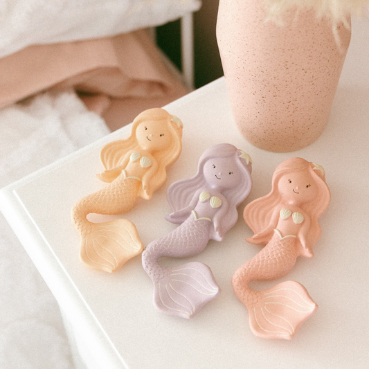Maeve the Mermaid Natural Rubber Teether: Berry