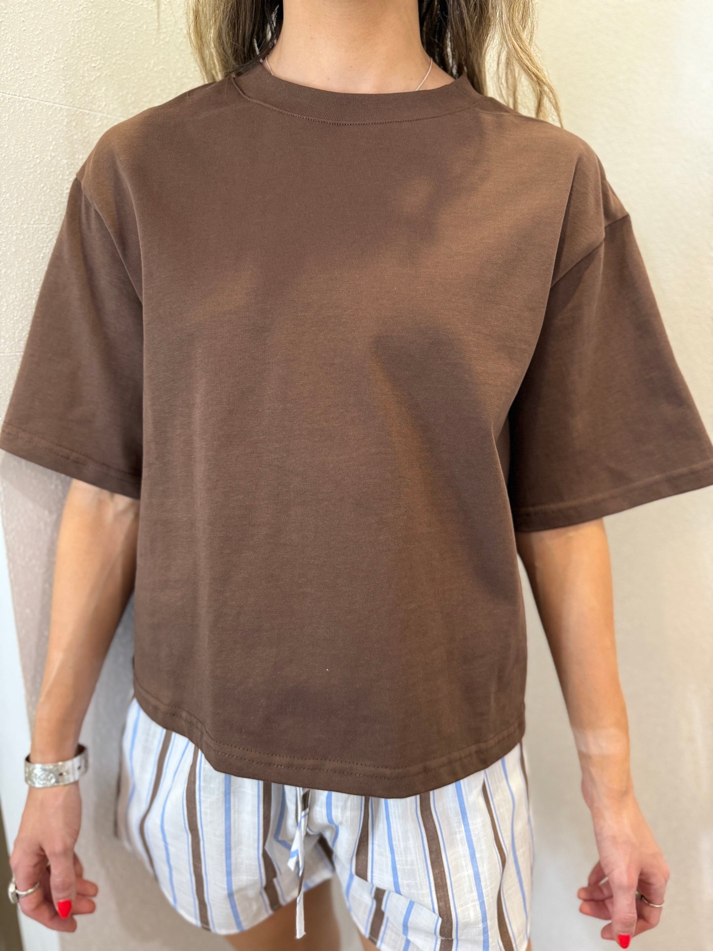 TRIGG BOXY TEE - COCOA