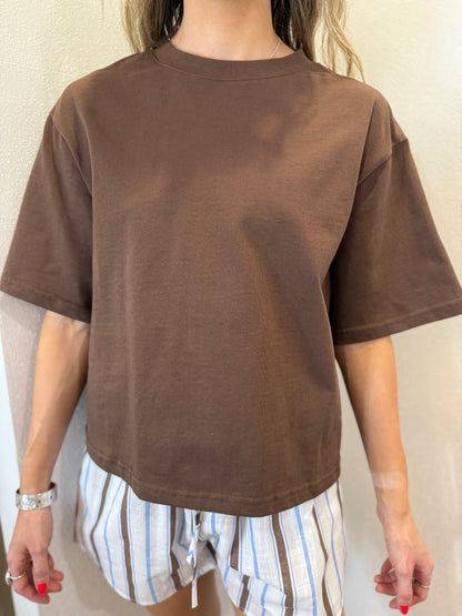 TRIGG BOXY TEE - COCOA