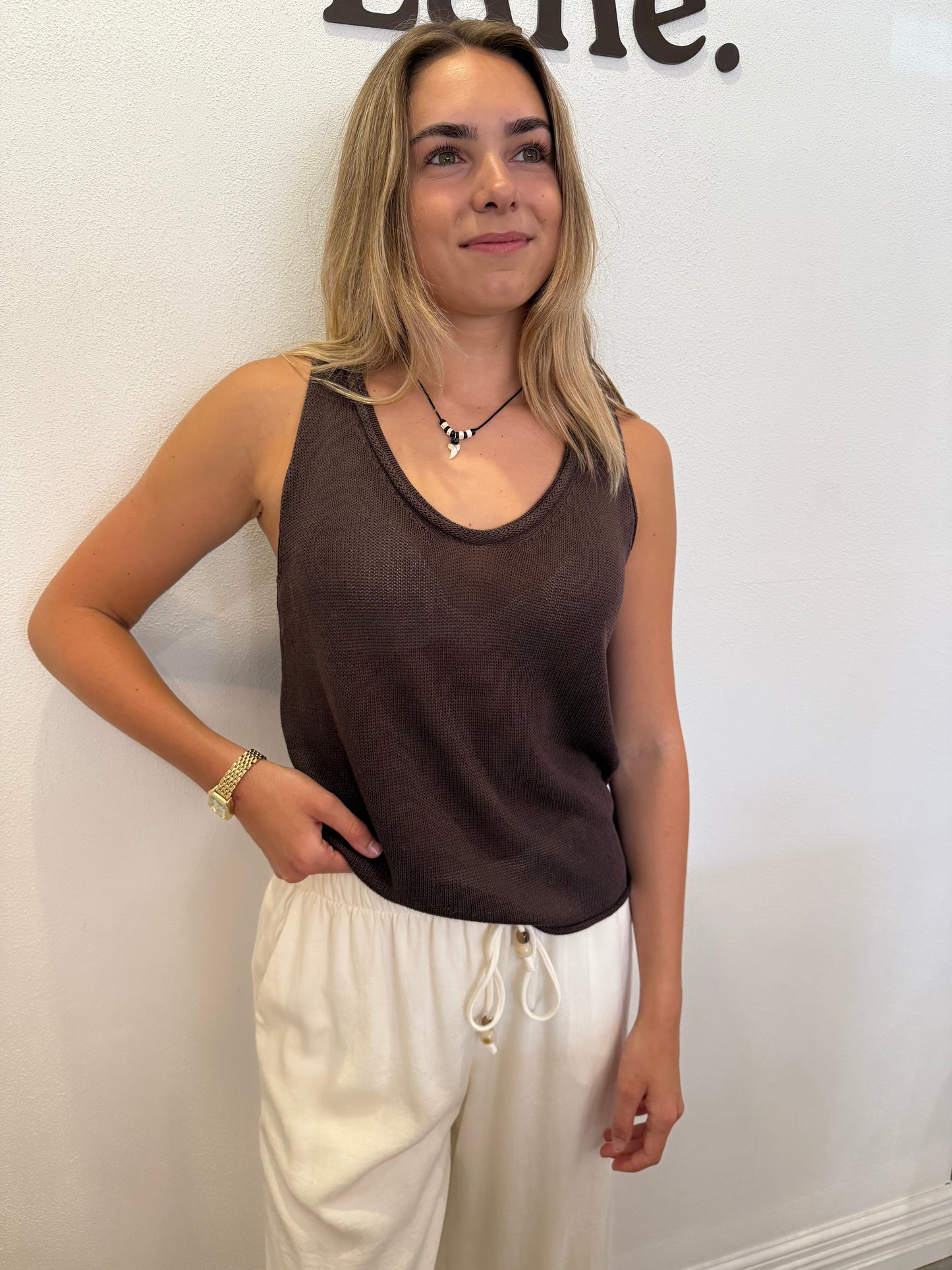 Scoop Spring Tank - Cocoa