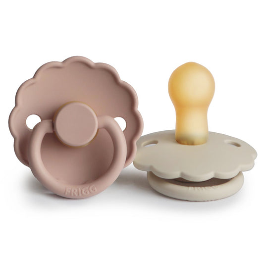 FRIGG Daisy Pacifier 2 Pack Latex – 0-6 months / Blush and Cream