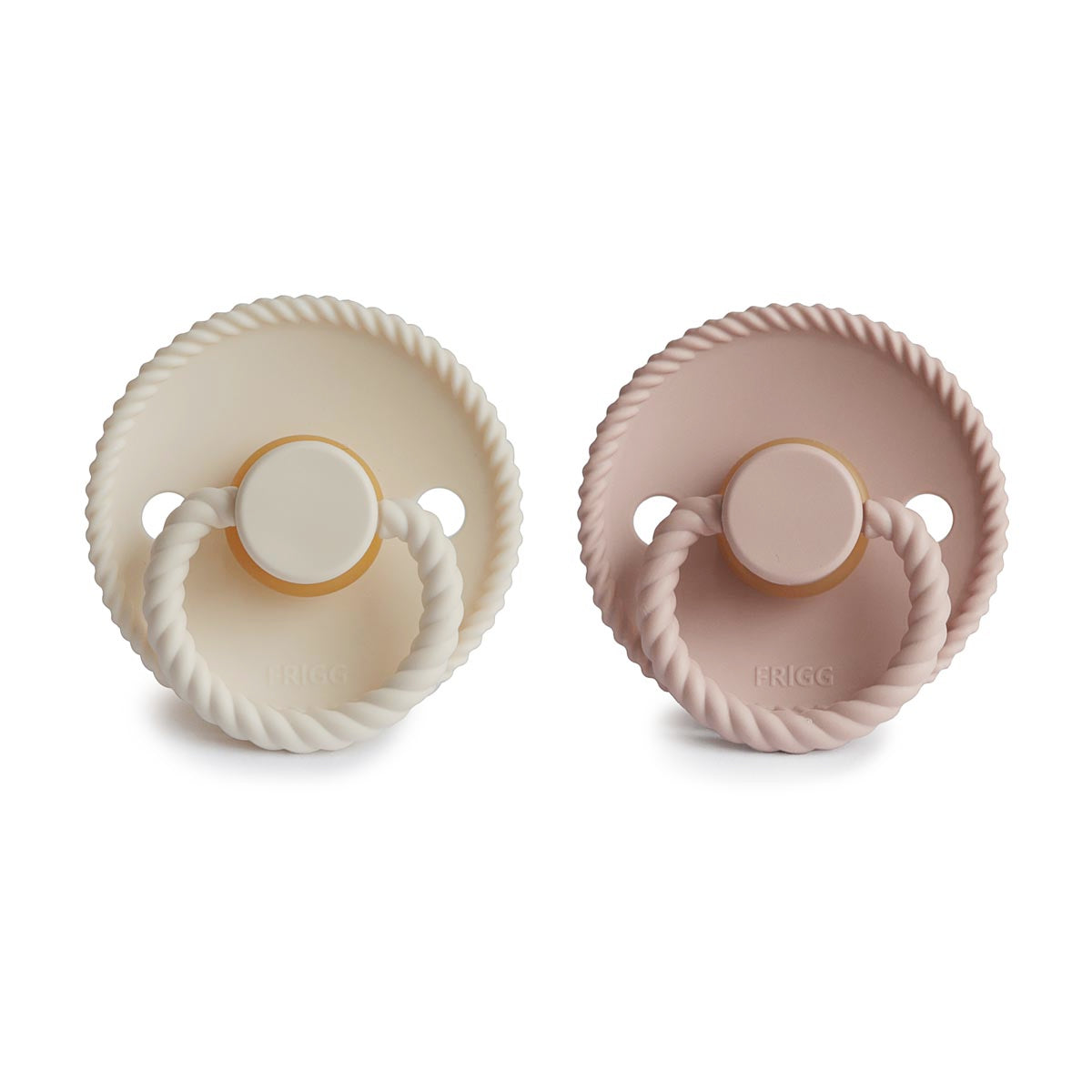 FRIGG Rope Pacifier 2 Pack Latex – 0-6 months / Cream and Blush