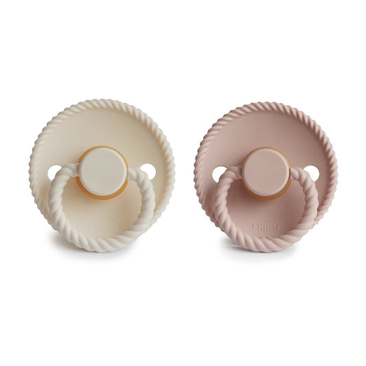 FRIGG Rope Pacifier 2 Pack Latex – 0-6 months / Cream and Blush