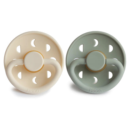 FRIGG Moon Pacifier 2 Pack Latex – 6-18 months / Cream and Sage