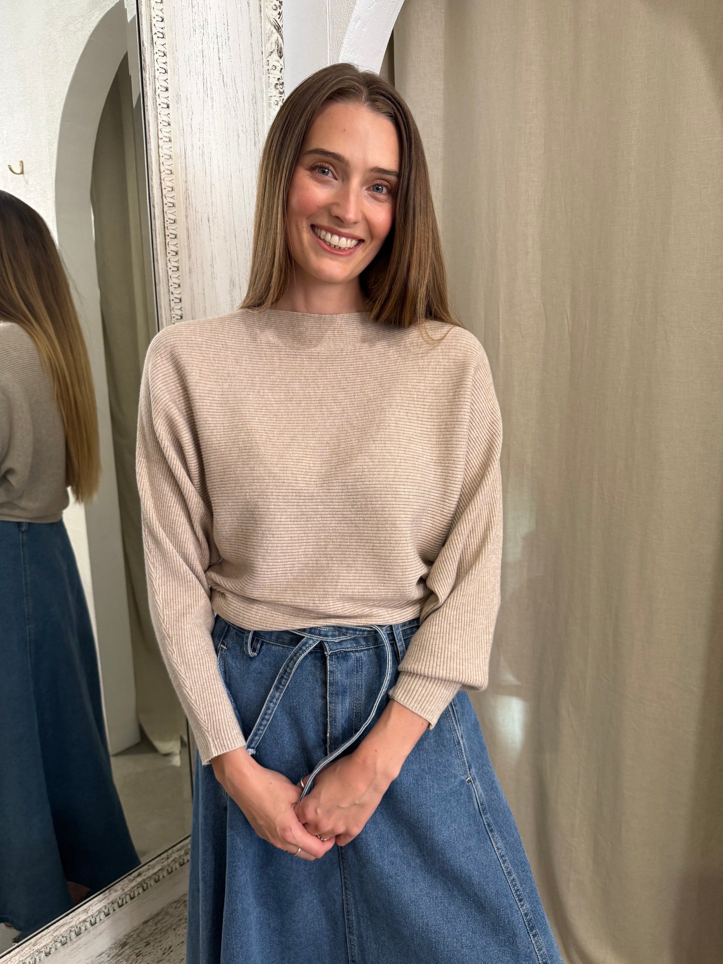 SCOTT KNIT JUMPER - OAT