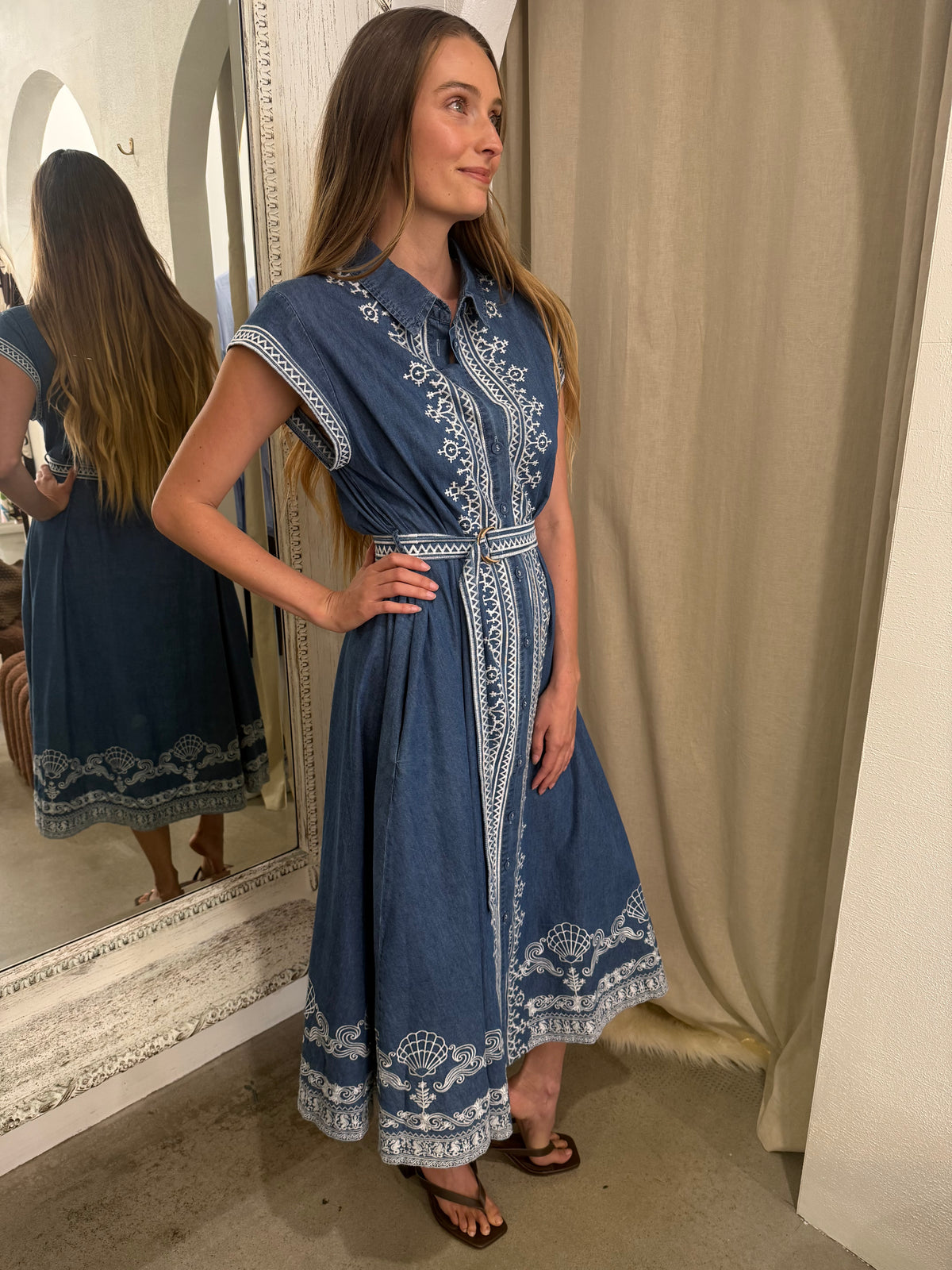 MARAIS EMBROIDERED DRESS