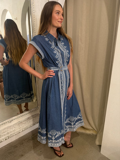 MARAIS EMBROIDERED DRESS