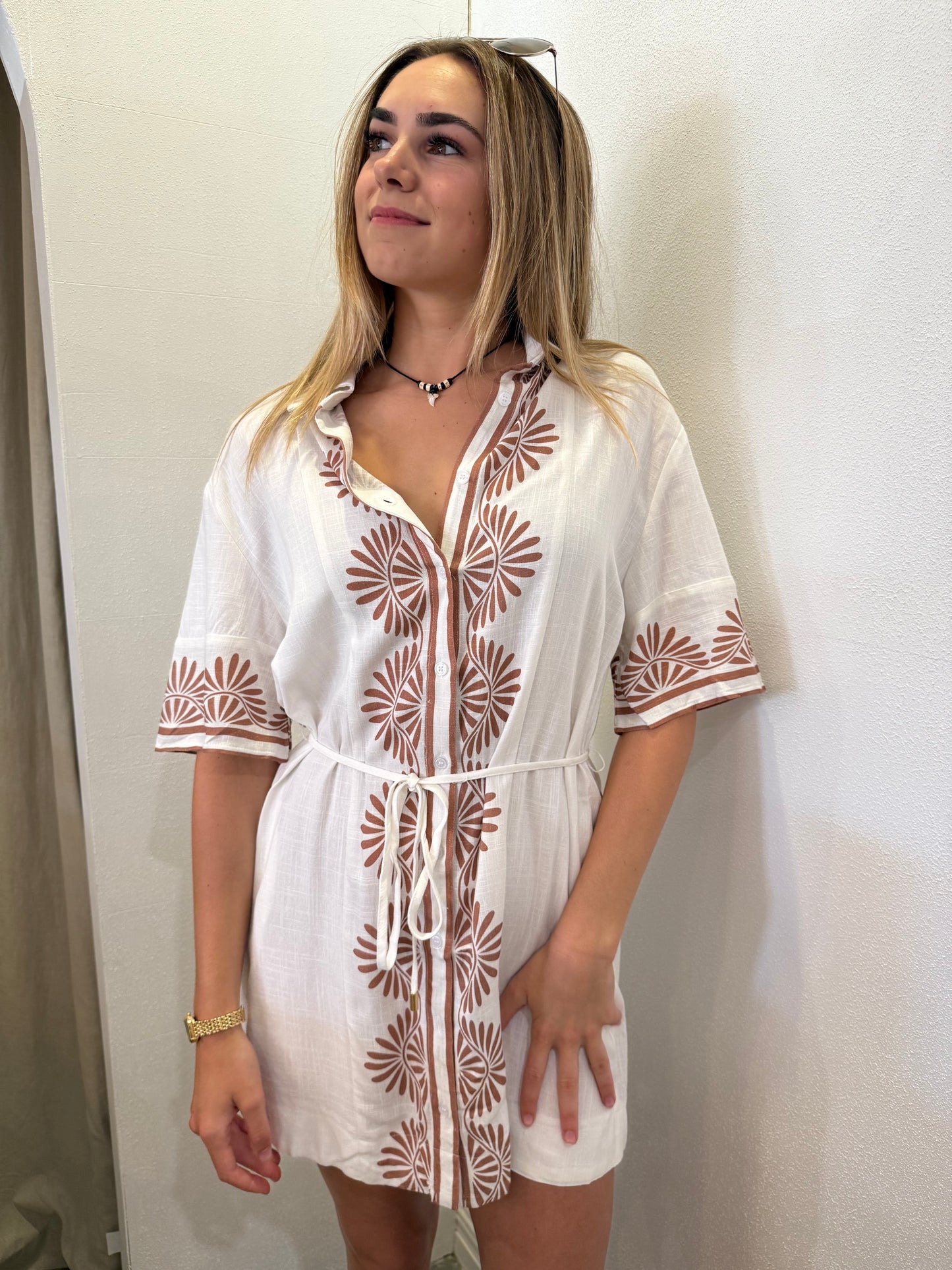 Nusa Printed Shirt Dress