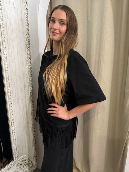 PENELOPE FRINGE TEE - MIDNIGHT