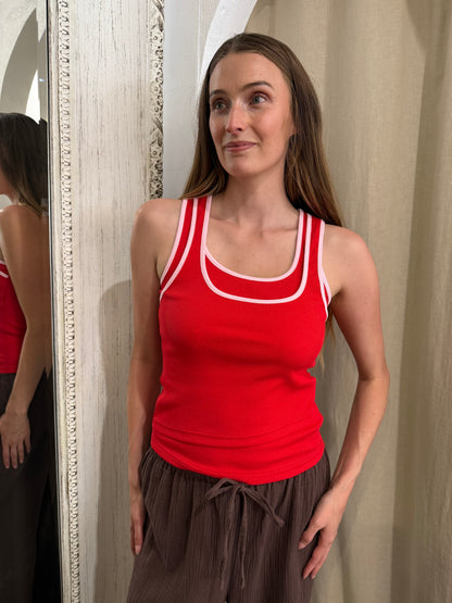 SIENA CONTRAST TANK - RED