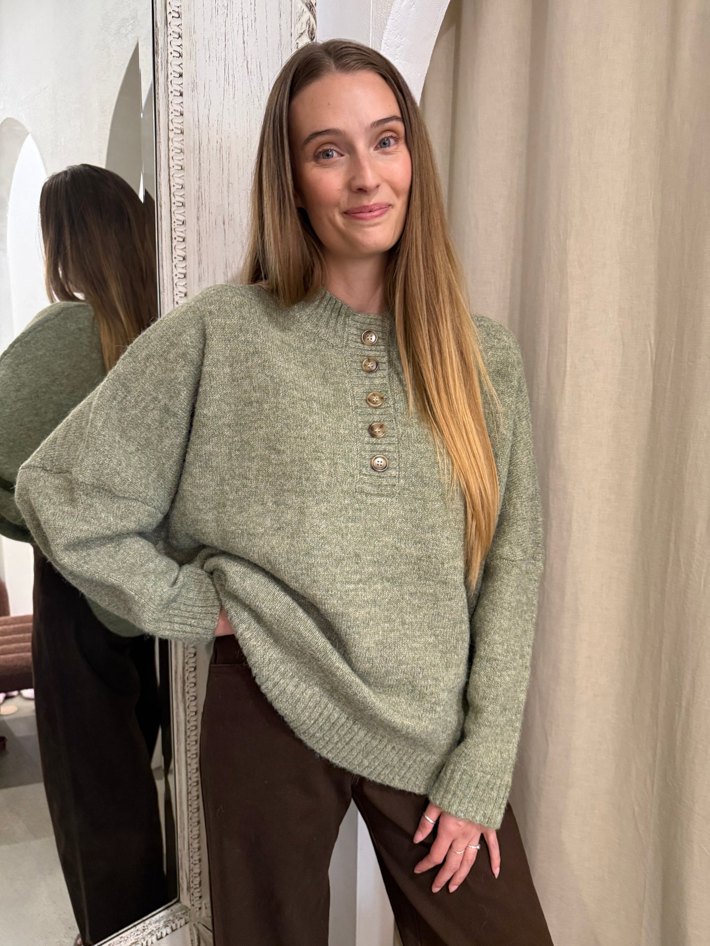 EVERETT KNIT JUMPER - MOSS