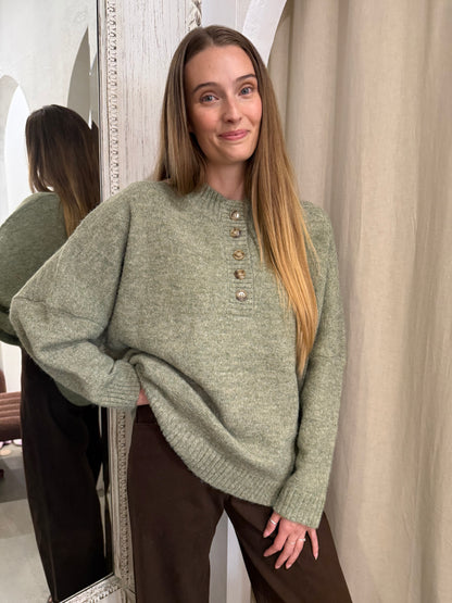 EVERETT KNIT JUMPER - MOSS