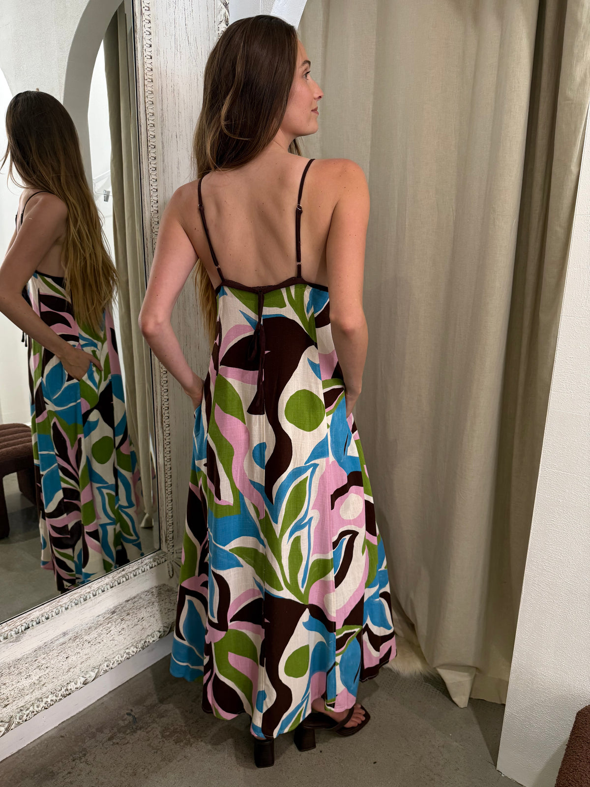 ZOLA PRINT MIDI DRESS