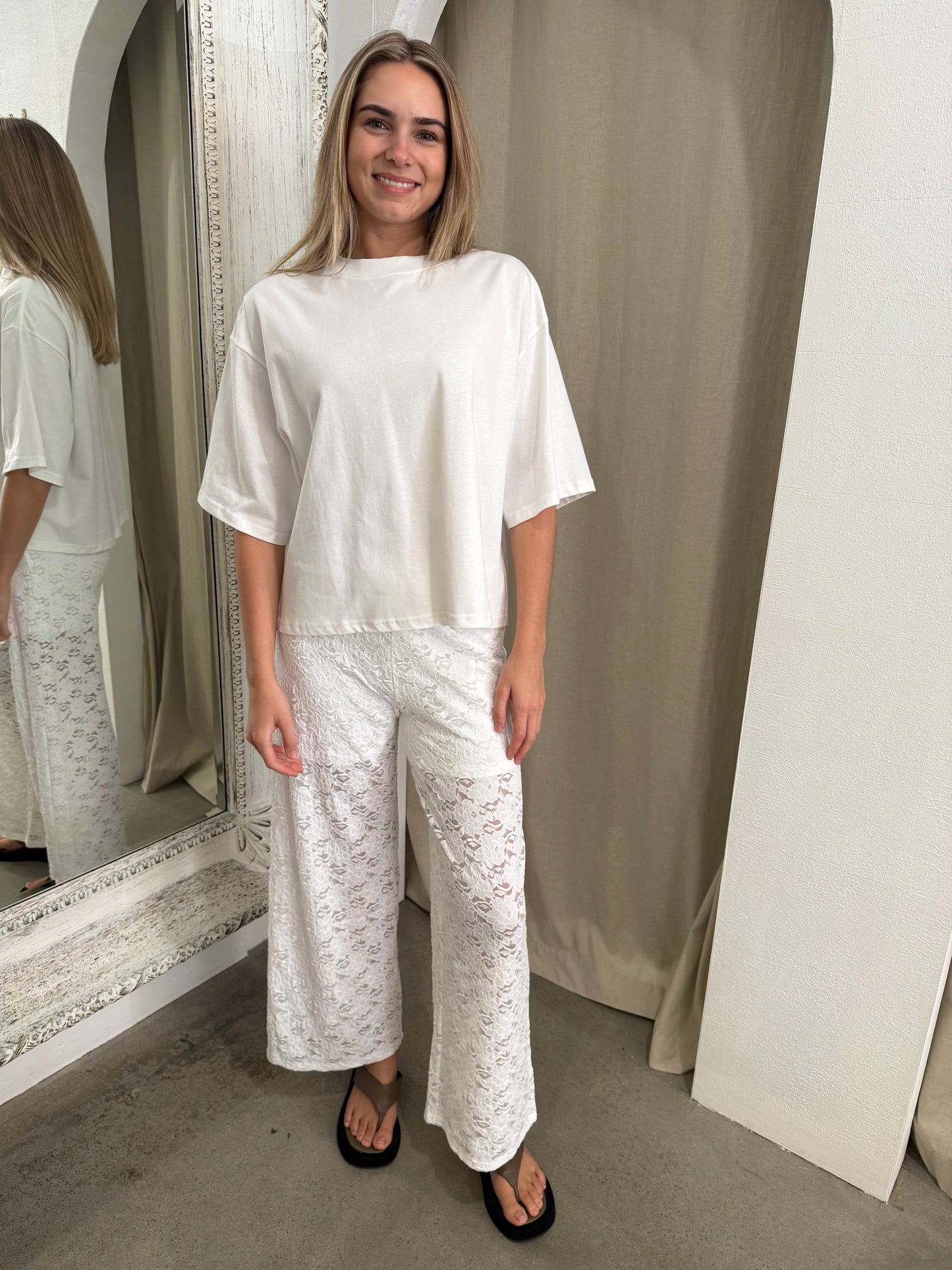 RUE LACE PANTS - WHITE