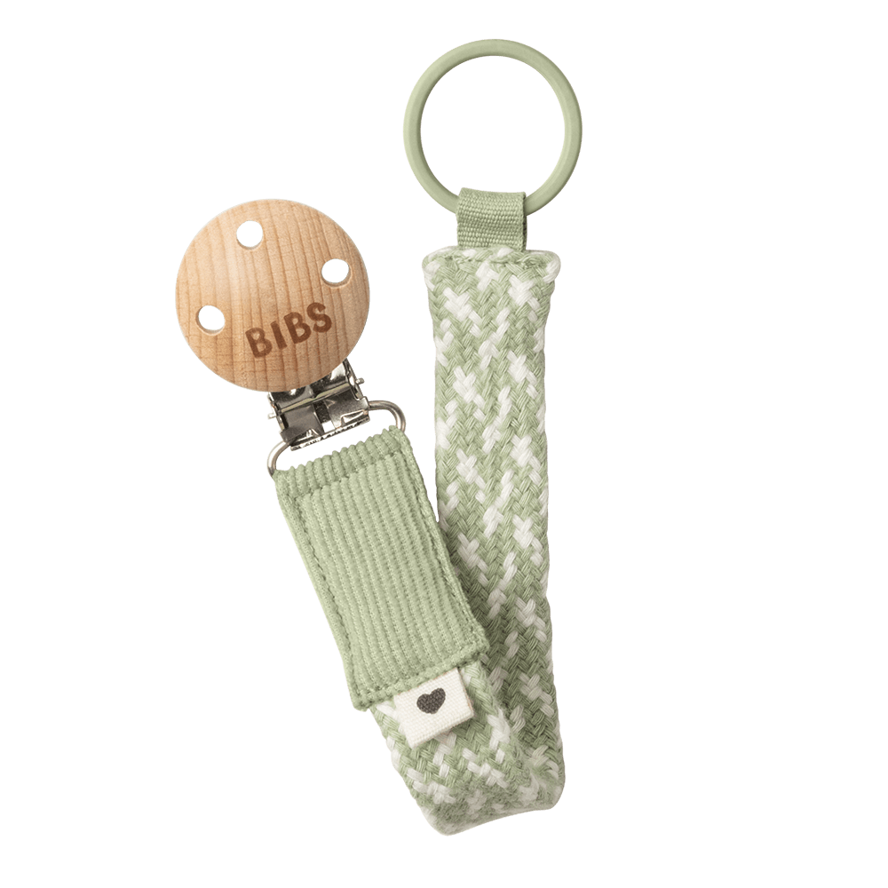 BIBS Pacifier Clip - Sage/Ivory