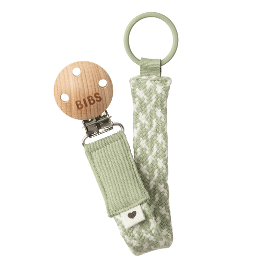 BIBS Pacifier Clip - Sage/Ivory