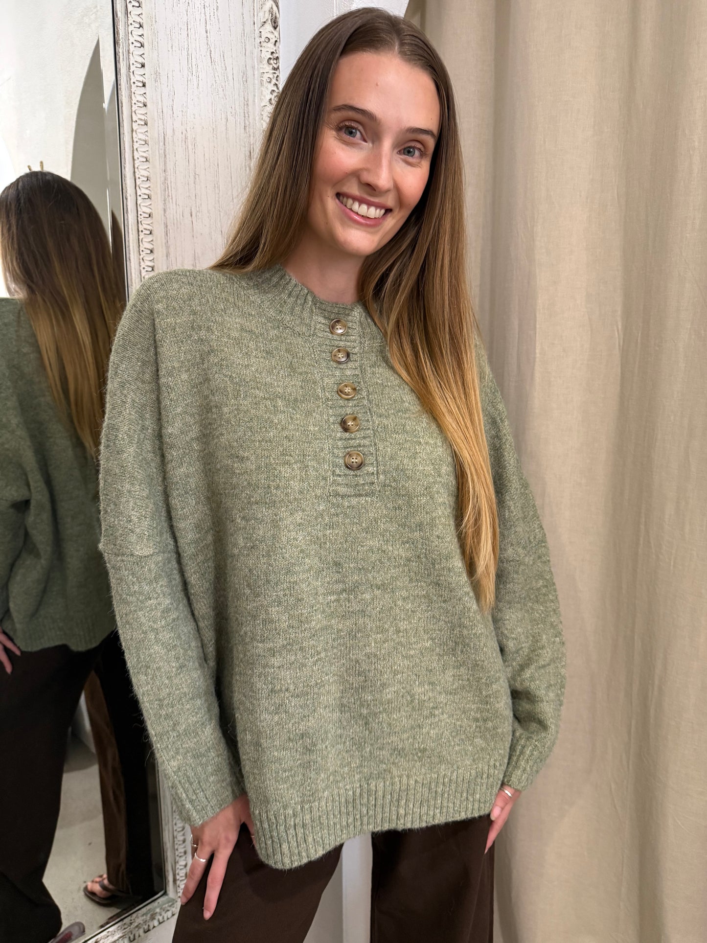 EVERETT KNIT JUMPER - MOSS