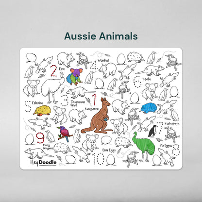 Classic Colouring & Doodle Mat - Aussie Animals