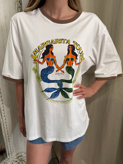 MARGARITA TOUR TEE - WHITE/TAN