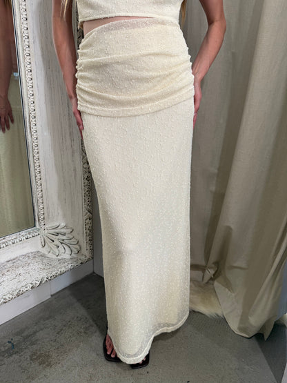 PORTOFINO DRAPE SKIRT SET - BUTTER
