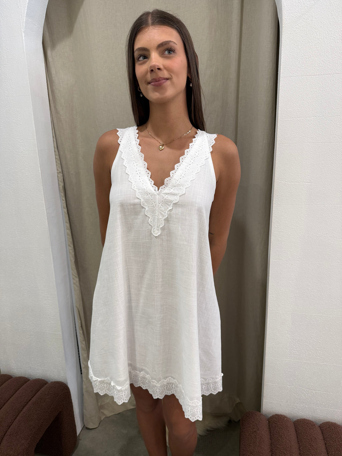 DELPHINE LACE MINI DRESS