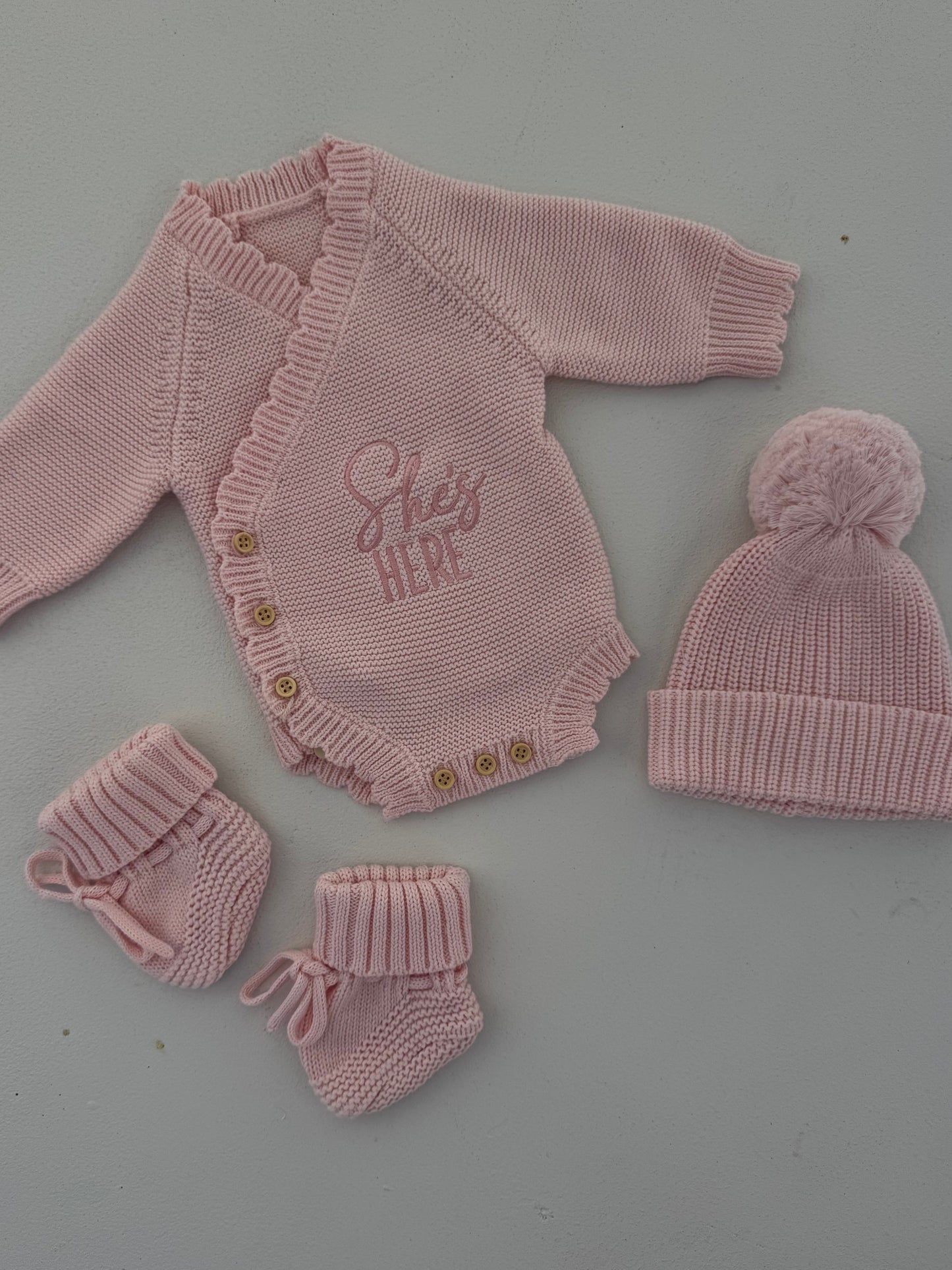SHE’S HERE KNIT SET — PETAL PINK