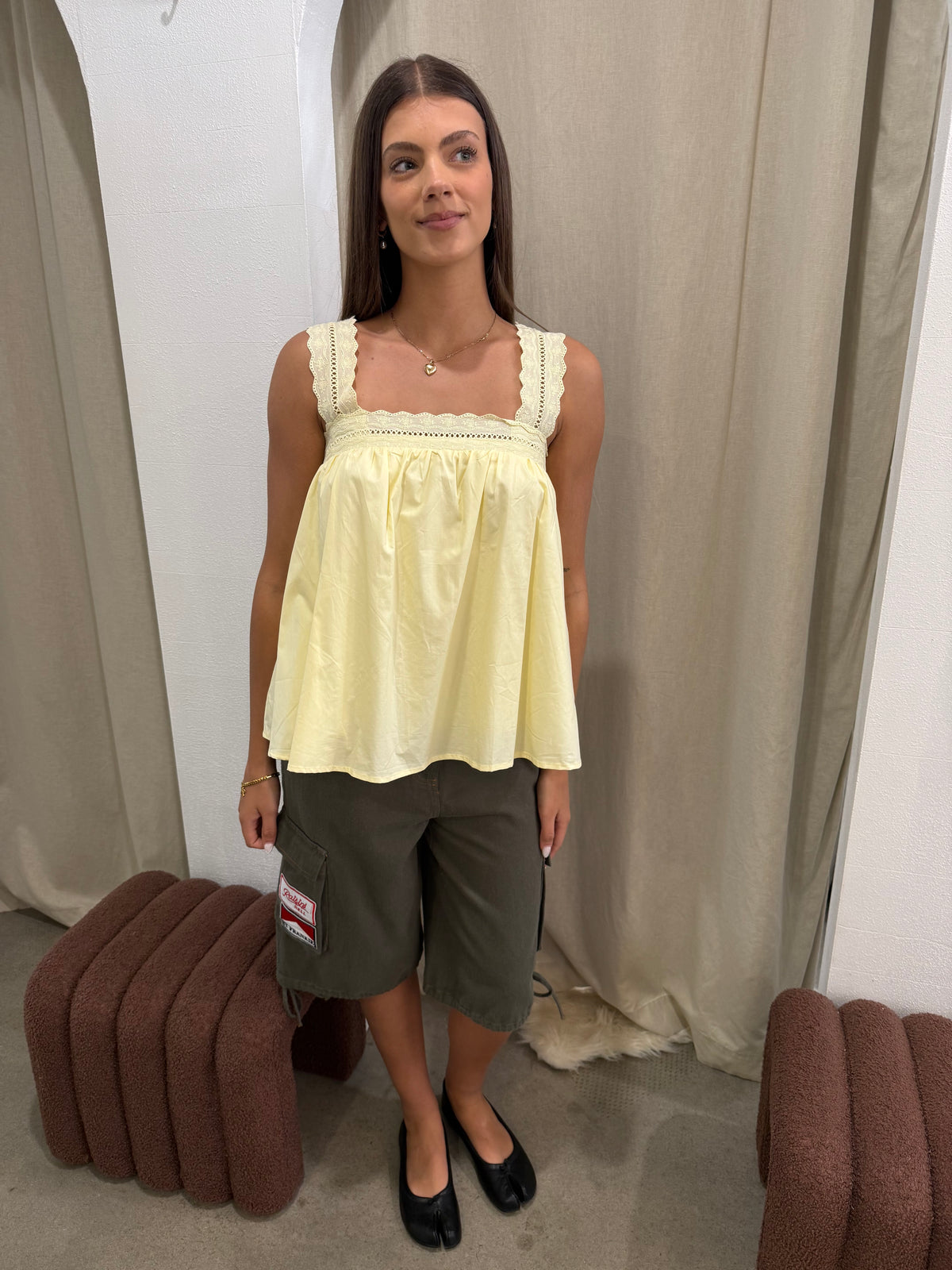 AMELIE LACE CAMI - BUTTER