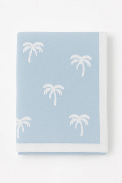 Reversible Knit Blanket | Ocean Palms