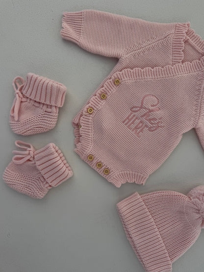 SHE’S HERE KNIT SET — PETAL PINK