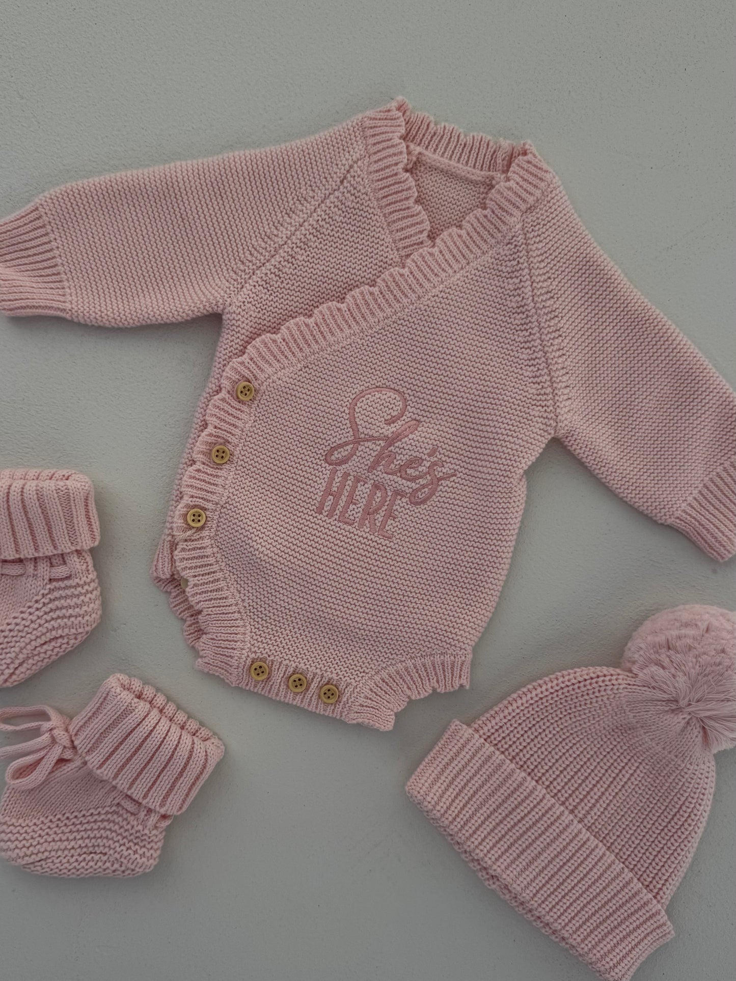 SHE’S HERE KNIT SET — PETAL PINK