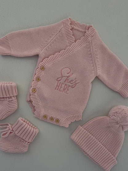 SHE’S HERE KNIT SET — PETAL PINK
