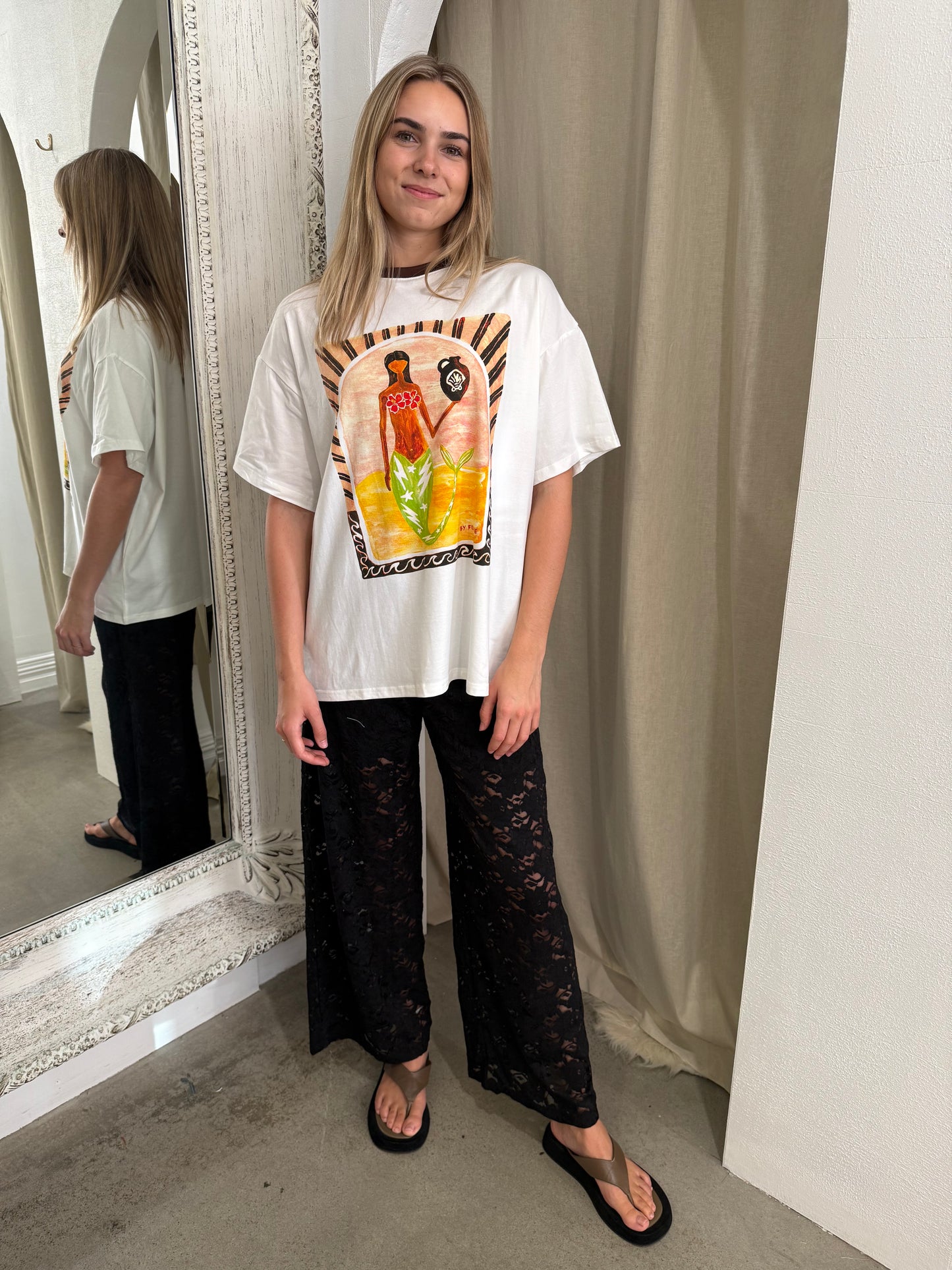 RUE LACE PANTS - BLACK