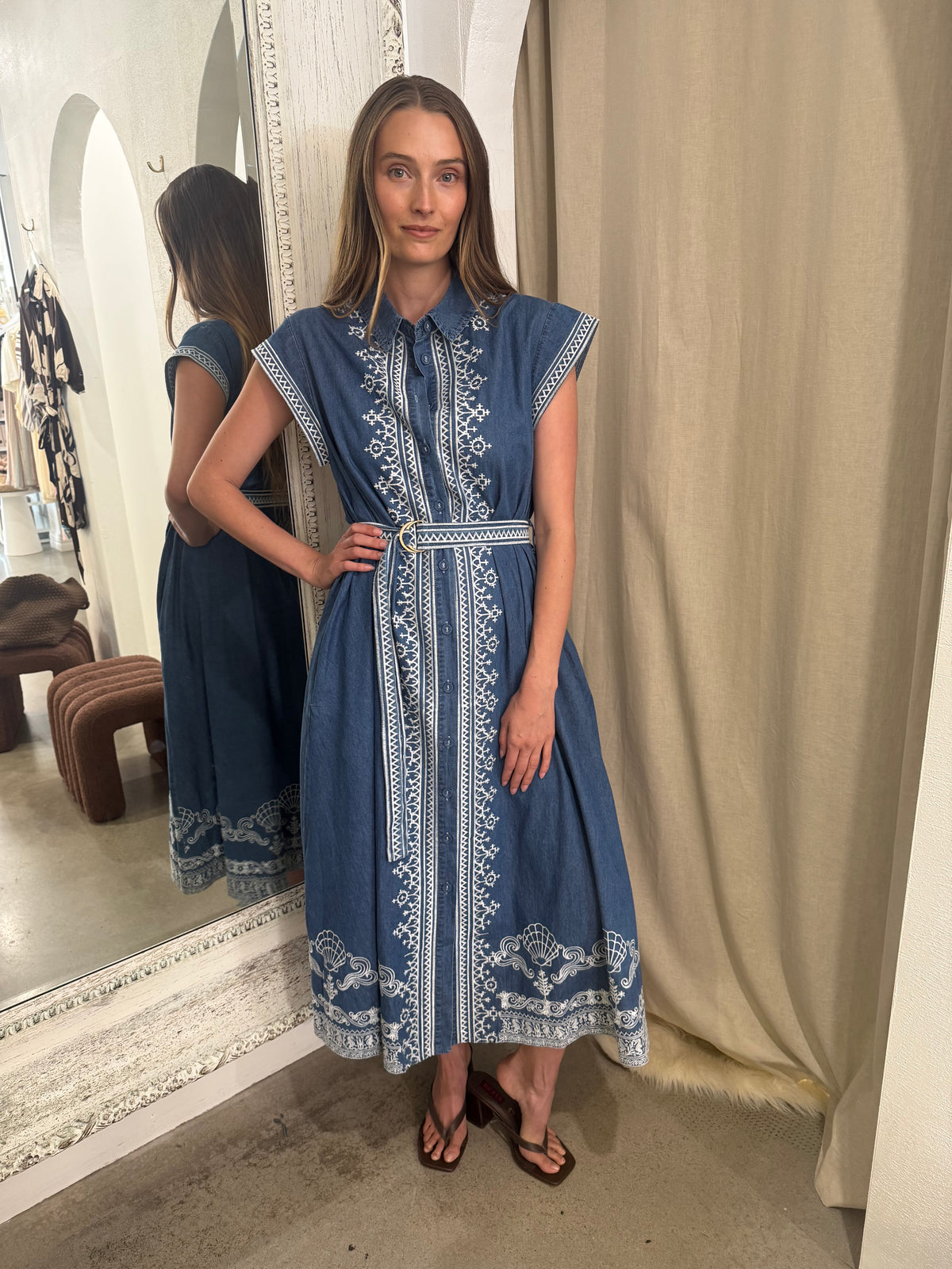 MARAIS EMBROIDERED DRESS