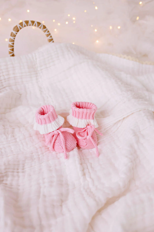 Scallop Booties - Blush