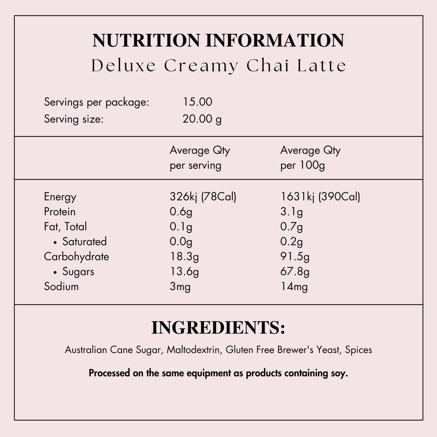 Creamy Chai Latte