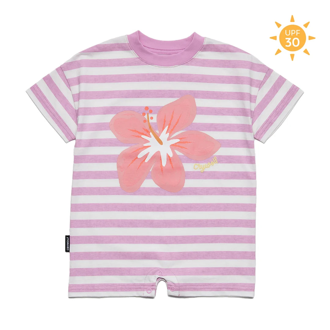 Sun Smart Romper - Hibiscus Stripe