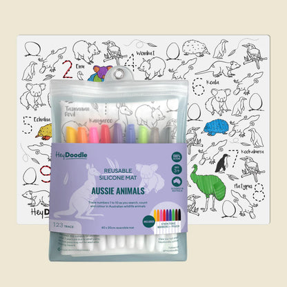 Classic Colouring & Doodle Mat - Aussie Animals